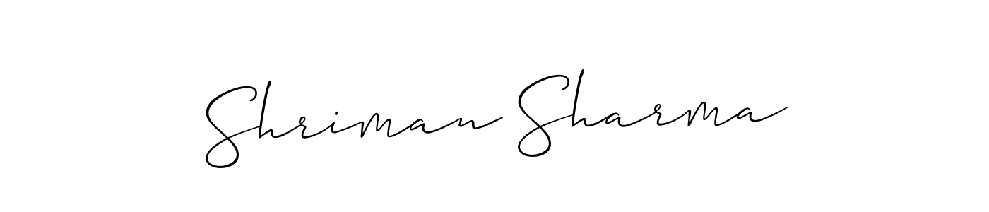 How to make Shriman Sharma signature? Allison_Script is a professional autograph style. Create handwritten signature for Shriman Sharma name. Shriman Sharma signature style 2 images and pictures png