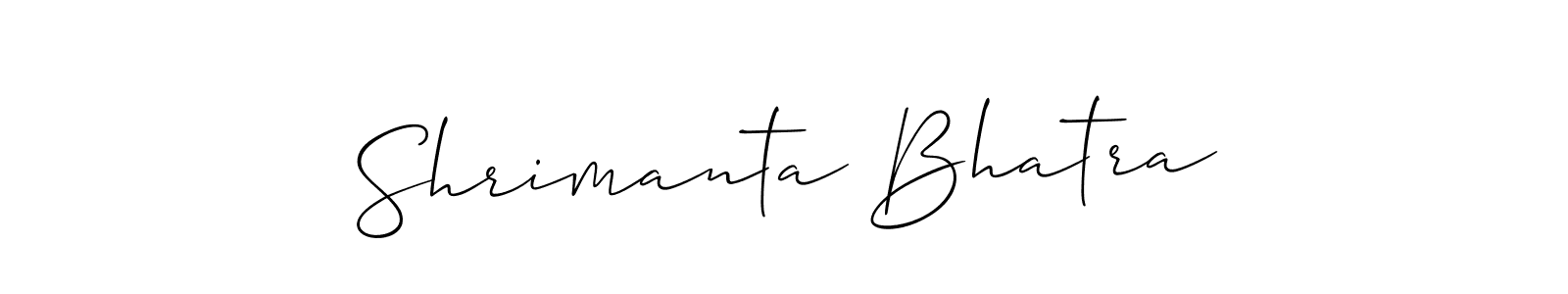 Make a beautiful signature design for name Shrimanta Bhatra. With this signature (Allison_Script) style, you can create a handwritten signature for free. Shrimanta Bhatra signature style 2 images and pictures png