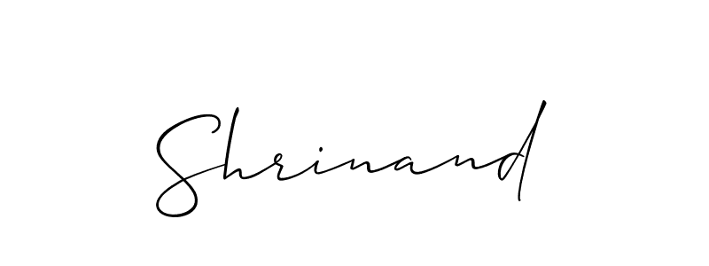 Use a signature maker to create a handwritten signature online. With this signature software, you can design (Allison_Script) your own signature for name Shrinand. Shrinand signature style 2 images and pictures png