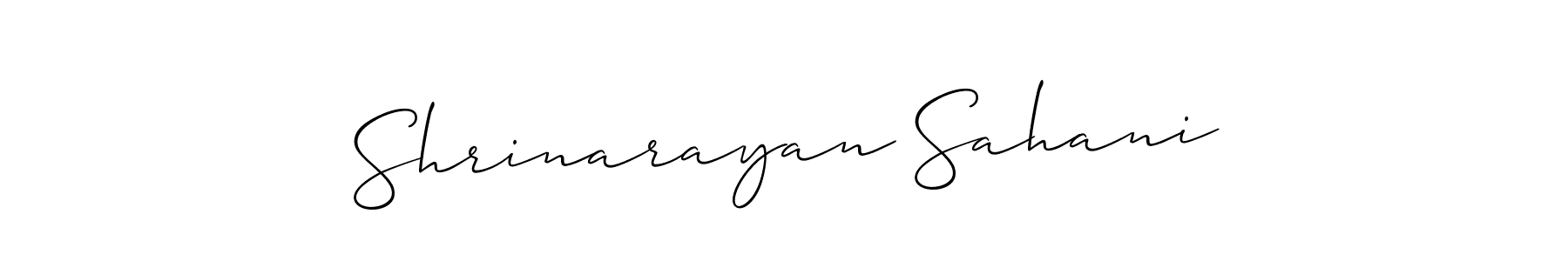 How to make Shrinarayan Sahani signature? Allison_Script is a professional autograph style. Create handwritten signature for Shrinarayan Sahani name. Shrinarayan Sahani signature style 2 images and pictures png