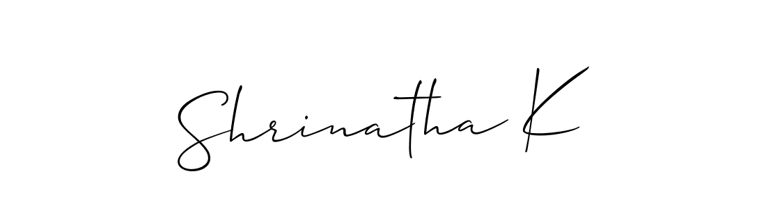 How to make Shrinatha K name signature. Use Allison_Script style for creating short signs online. This is the latest handwritten sign. Shrinatha K signature style 2 images and pictures png