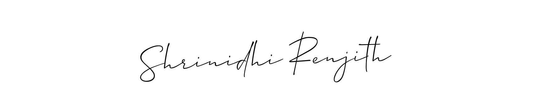 Use a signature maker to create a handwritten signature online. With this signature software, you can design (Allison_Script) your own signature for name Shrinidhi Renjith. Shrinidhi Renjith signature style 2 images and pictures png