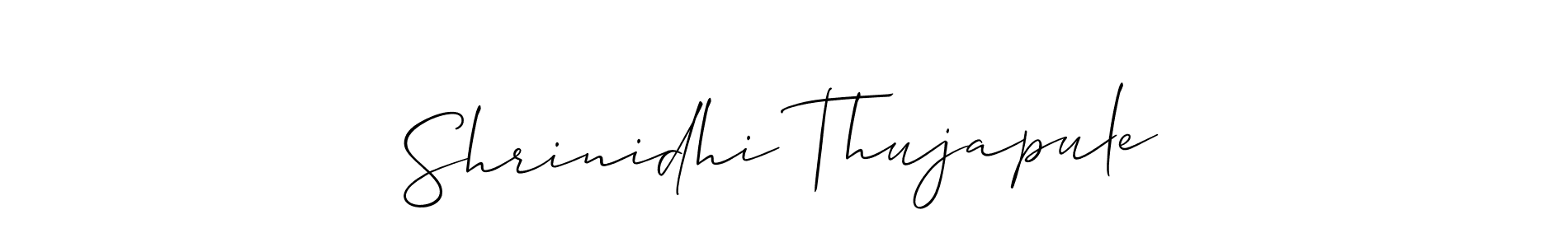 It looks lik you need a new signature style for name Shrinidhi Thujapule. Design unique handwritten (Allison_Script) signature with our free signature maker in just a few clicks. Shrinidhi Thujapule signature style 2 images and pictures png