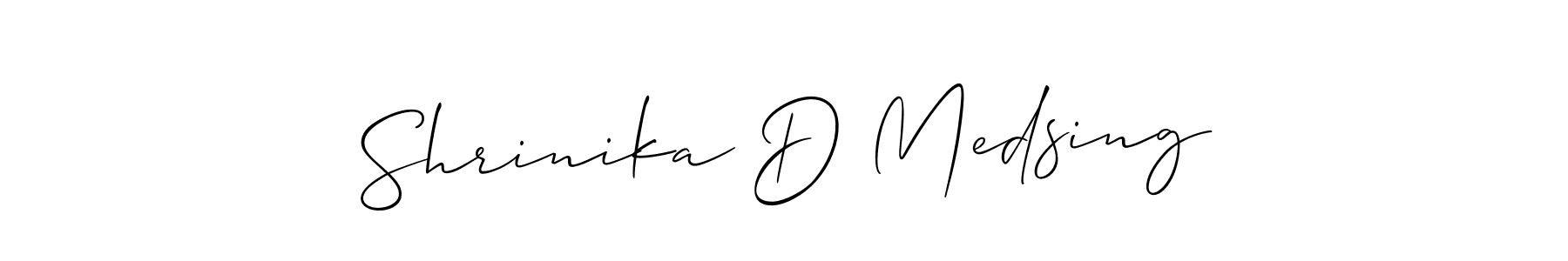 Shrinika D Medsing stylish signature style. Best Handwritten Sign (Allison_Script) for my name. Handwritten Signature Collection Ideas for my name Shrinika D Medsing. Shrinika D Medsing signature style 2 images and pictures png