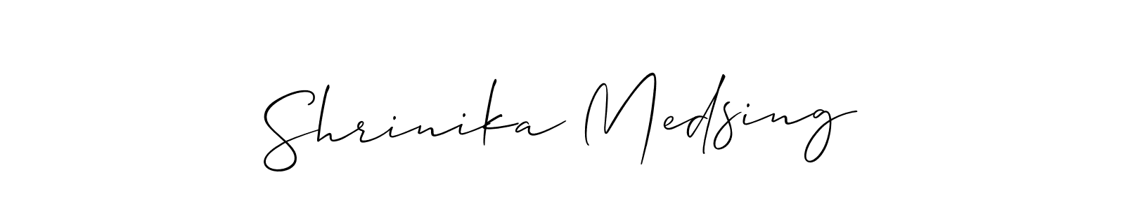Shrinika Medsing stylish signature style. Best Handwritten Sign (Allison_Script) for my name. Handwritten Signature Collection Ideas for my name Shrinika Medsing. Shrinika Medsing signature style 2 images and pictures png