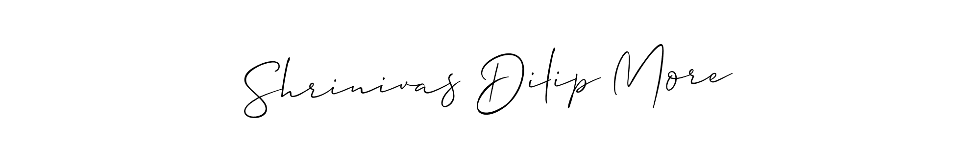 The best way (Allison_Script) to make a short signature is to pick only two or three words in your name. The name Shrinivas Dilip More include a total of six letters. For converting this name. Shrinivas Dilip More signature style 2 images and pictures png