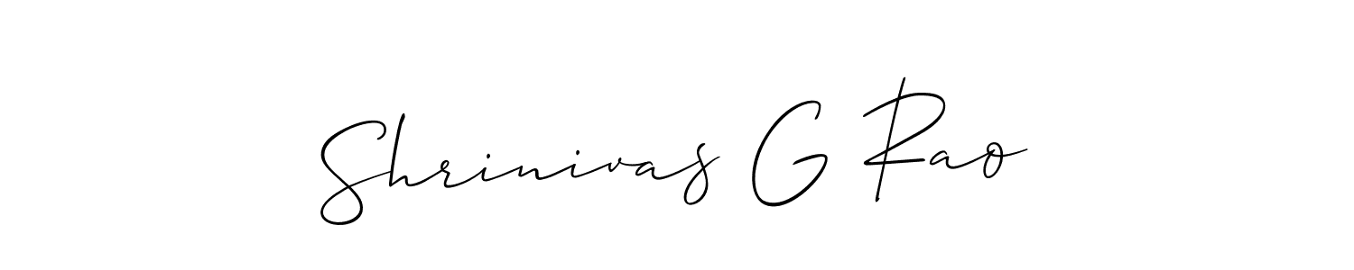 Also You can easily find your signature by using the search form. We will create Shrinivas G Rao name handwritten signature images for you free of cost using Allison_Script sign style. Shrinivas G Rao signature style 2 images and pictures png