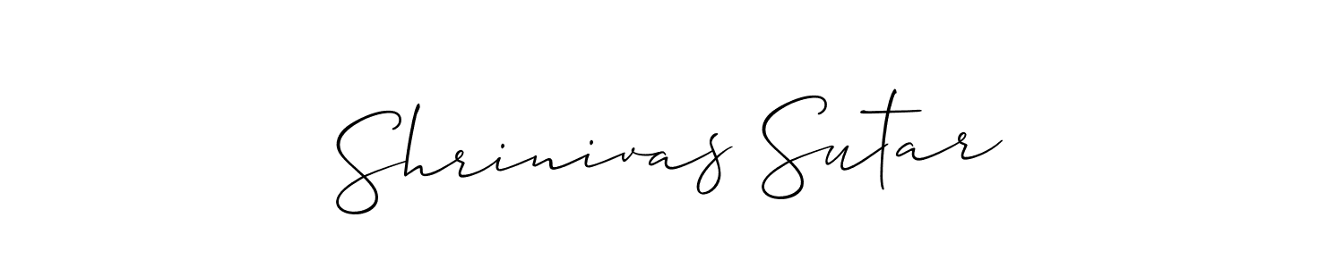 You should practise on your own different ways (Allison_Script) to write your name (Shrinivas Sutar) in signature. don't let someone else do it for you. Shrinivas Sutar signature style 2 images and pictures png