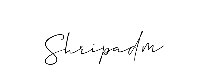The best way (Allison_Script) to make a short signature is to pick only two or three words in your name. The name Shripadm include a total of six letters. For converting this name. Shripadm signature style 2 images and pictures png