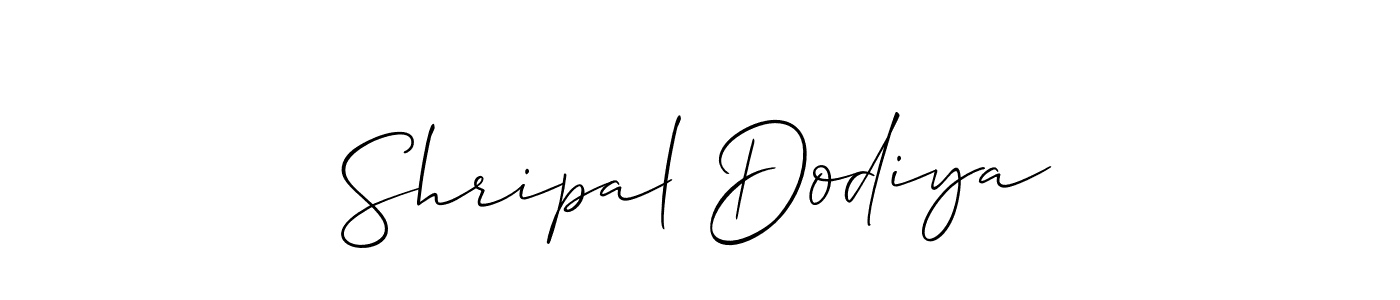 Also we have Shripal Dodiya name is the best signature style. Create professional handwritten signature collection using Allison_Script autograph style. Shripal Dodiya signature style 2 images and pictures png