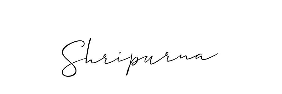 The best way (Allison_Script) to make a short signature is to pick only two or three words in your name. The name Shripurna include a total of six letters. For converting this name. Shripurna signature style 2 images and pictures png