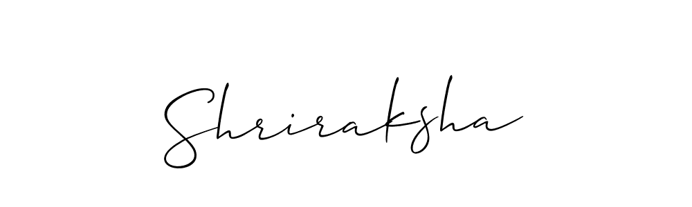 Design your own signature with our free online signature maker. With this signature software, you can create a handwritten (Allison_Script) signature for name Shriraksha. Shriraksha signature style 2 images and pictures png