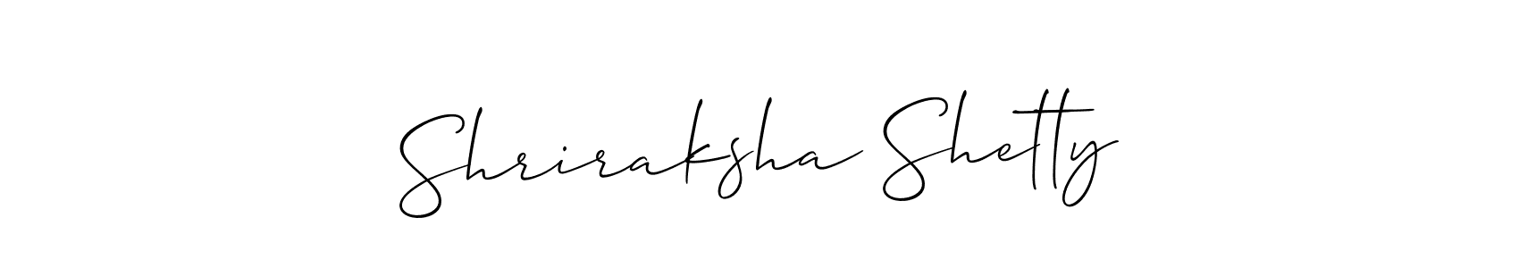 Also we have Shriraksha Shetty name is the best signature style. Create professional handwritten signature collection using Allison_Script autograph style. Shriraksha Shetty signature style 2 images and pictures png