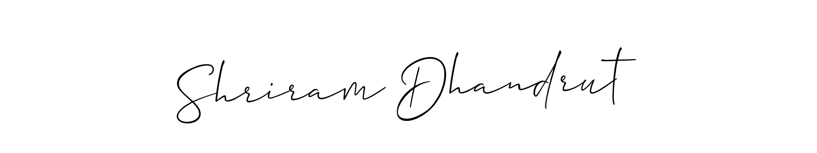 if you are searching for the best signature style for your name Shriram Dhandrut. so please give up your signature search. here we have designed multiple signature styles  using Allison_Script. Shriram Dhandrut signature style 2 images and pictures png