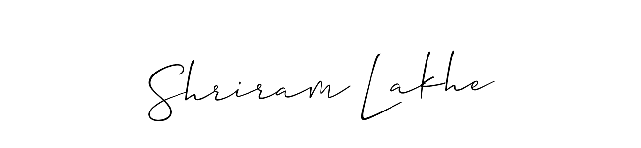 Make a short Shriram Lakhe signature style. Manage your documents anywhere anytime using Allison_Script. Create and add eSignatures, submit forms, share and send files easily. Shriram Lakhe signature style 2 images and pictures png