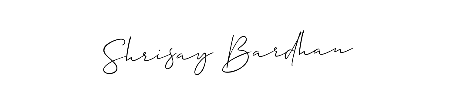 It looks lik you need a new signature style for name Shrisay Bardhan. Design unique handwritten (Allison_Script) signature with our free signature maker in just a few clicks. Shrisay Bardhan signature style 2 images and pictures png