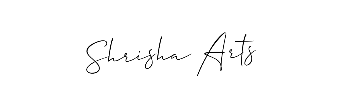 The best way (Allison_Script) to make a short signature is to pick only two or three words in your name. The name Shrisha Arts include a total of six letters. For converting this name. Shrisha Arts signature style 2 images and pictures png