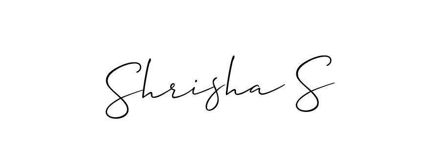 How to make Shrisha S name signature. Use Allison_Script style for creating short signs online. This is the latest handwritten sign. Shrisha S signature style 2 images and pictures png