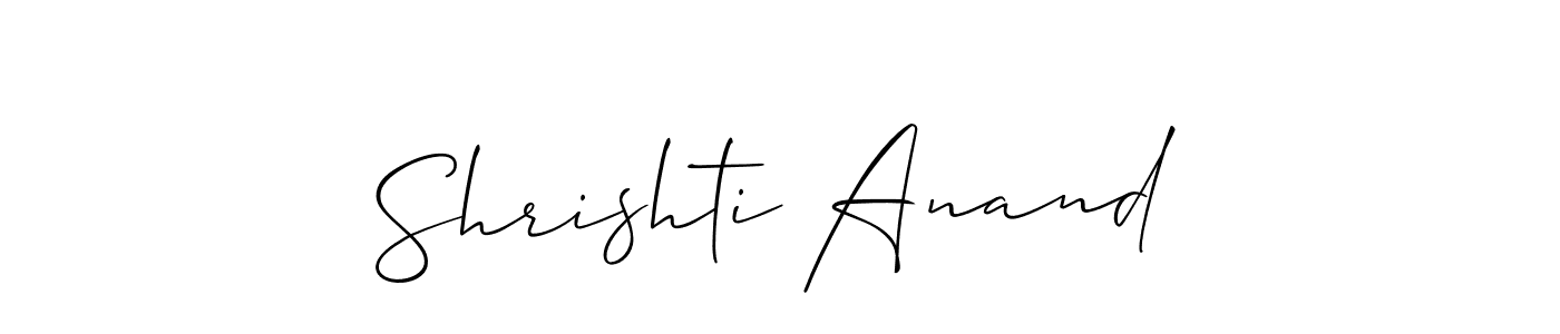 Also we have Shrishti Anand name is the best signature style. Create professional handwritten signature collection using Allison_Script autograph style. Shrishti Anand signature style 2 images and pictures png