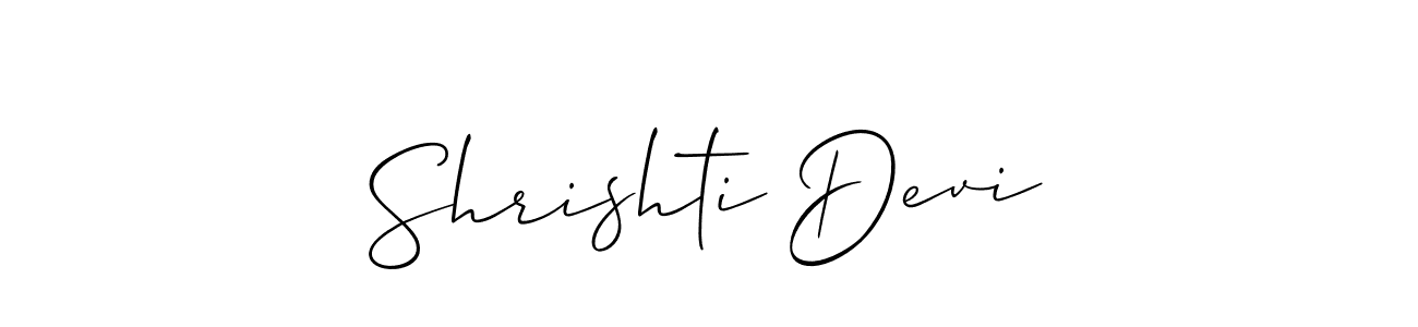 Also we have Shrishti Devi name is the best signature style. Create professional handwritten signature collection using Allison_Script autograph style. Shrishti Devi signature style 2 images and pictures png