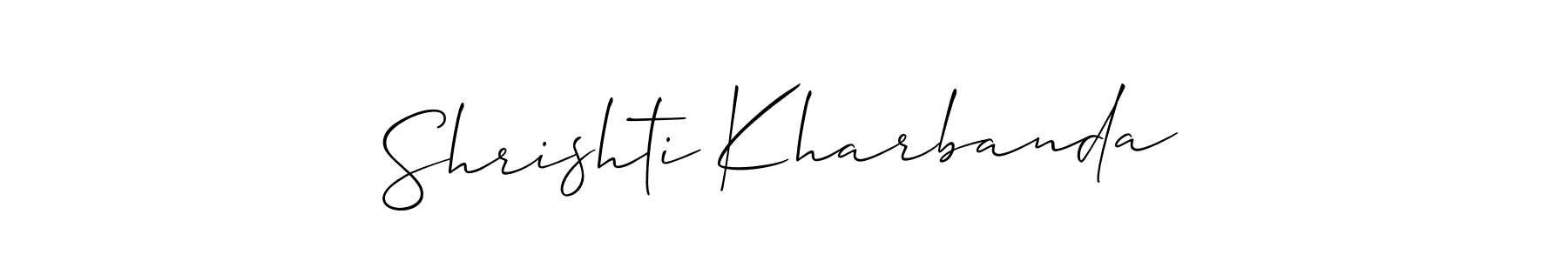 Shrishti Kharbanda stylish signature style. Best Handwritten Sign (Allison_Script) for my name. Handwritten Signature Collection Ideas for my name Shrishti Kharbanda. Shrishti Kharbanda signature style 2 images and pictures png