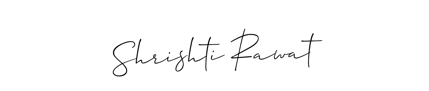 You should practise on your own different ways (Allison_Script) to write your name (Shrishti Rawat) in signature. don't let someone else do it for you. Shrishti Rawat signature style 2 images and pictures png