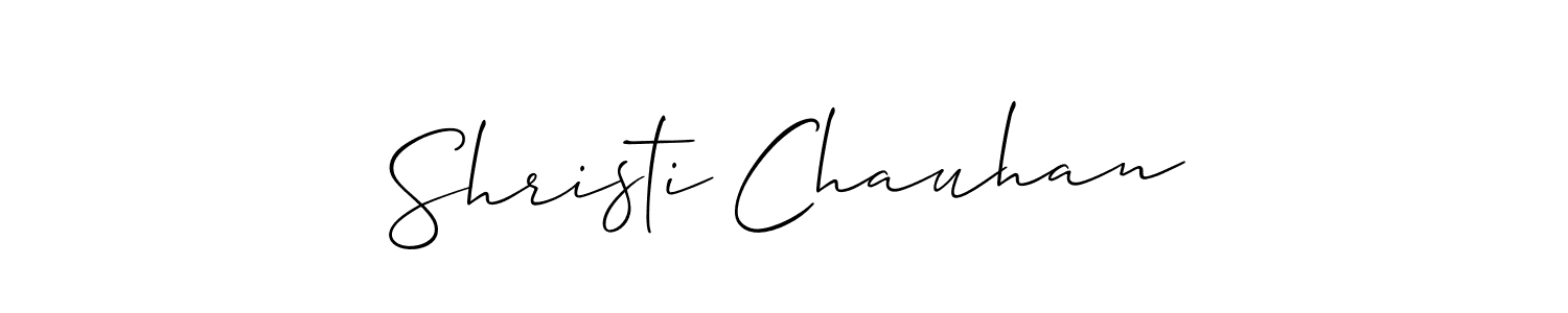 Make a beautiful signature design for name Shristi Chauhan. With this signature (Allison_Script) style, you can create a handwritten signature for free. Shristi Chauhan signature style 2 images and pictures png