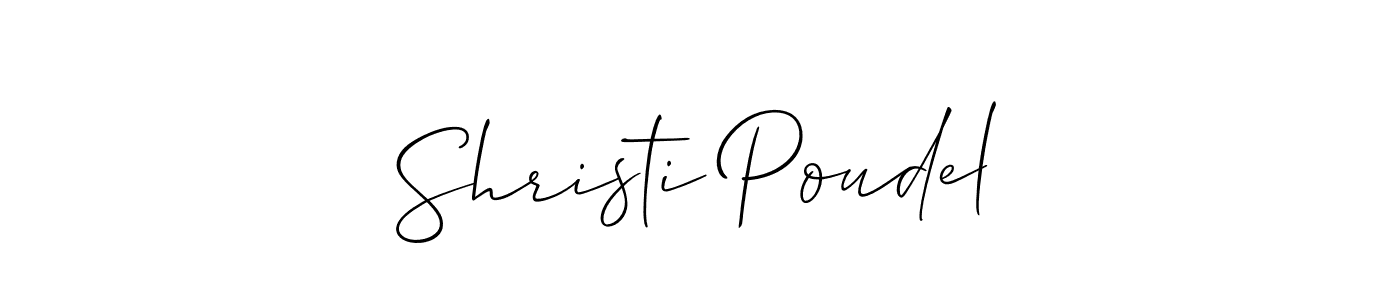 How to make Shristi Poudel signature? Allison_Script is a professional autograph style. Create handwritten signature for Shristi Poudel name. Shristi Poudel signature style 2 images and pictures png