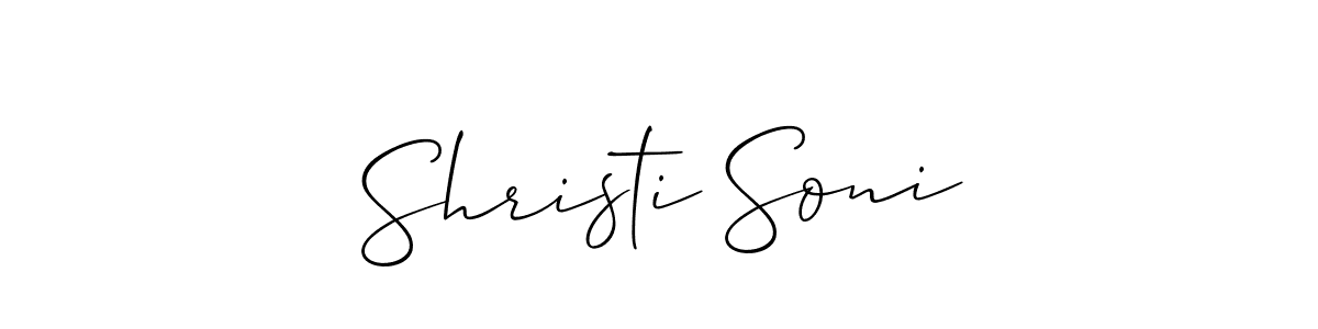 Design your own signature with our free online signature maker. With this signature software, you can create a handwritten (Allison_Script) signature for name Shristi Soni. Shristi Soni signature style 2 images and pictures png
