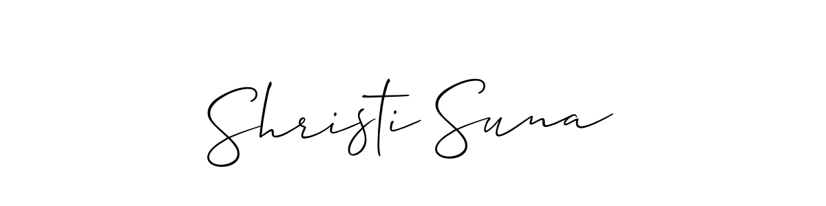 You should practise on your own different ways (Allison_Script) to write your name (Shristi Suna) in signature. don't let someone else do it for you. Shristi Suna signature style 2 images and pictures png