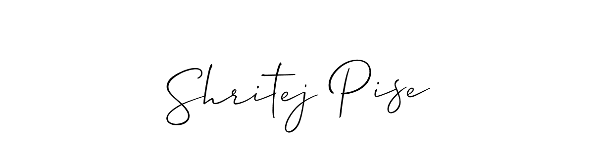 Use a signature maker to create a handwritten signature online. With this signature software, you can design (Allison_Script) your own signature for name Shritej Pise. Shritej Pise signature style 2 images and pictures png