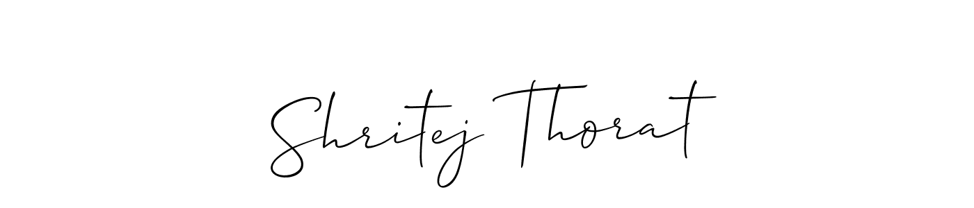 How to make Shritej Thorat signature? Allison_Script is a professional autograph style. Create handwritten signature for Shritej Thorat name. Shritej Thorat signature style 2 images and pictures png