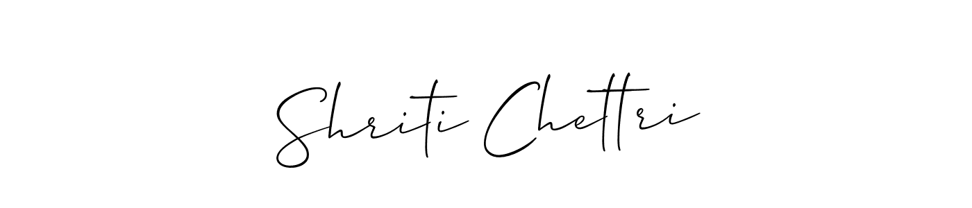 Make a beautiful signature design for name Shriti Chettri. With this signature (Allison_Script) style, you can create a handwritten signature for free. Shriti Chettri signature style 2 images and pictures png