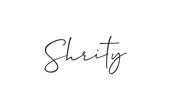 Design your own signature with our free online signature maker. With this signature software, you can create a handwritten (Allison_Script) signature for name Shrity. Shrity signature style 2 images and pictures png