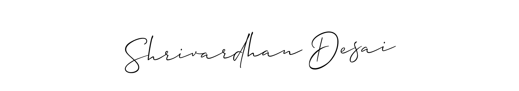 It looks lik you need a new signature style for name Shrivardhan Desai. Design unique handwritten (Allison_Script) signature with our free signature maker in just a few clicks. Shrivardhan Desai signature style 2 images and pictures png