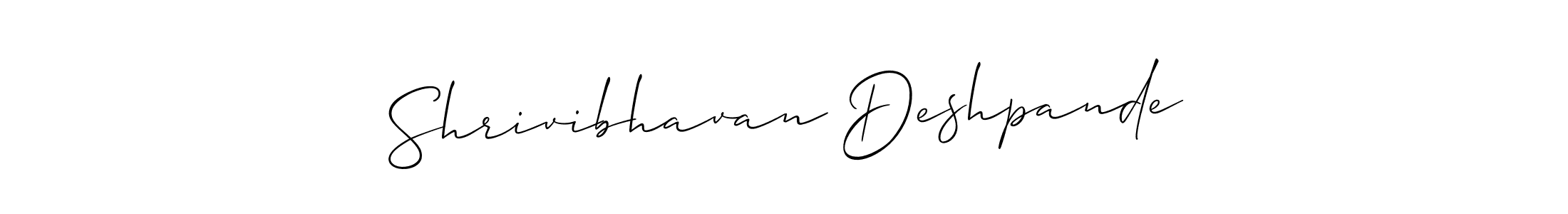 Allison_Script is a professional signature style that is perfect for those who want to add a touch of class to their signature. It is also a great choice for those who want to make their signature more unique. Get Shrivibhavan Deshpande name to fancy signature for free. Shrivibhavan Deshpande signature style 2 images and pictures png