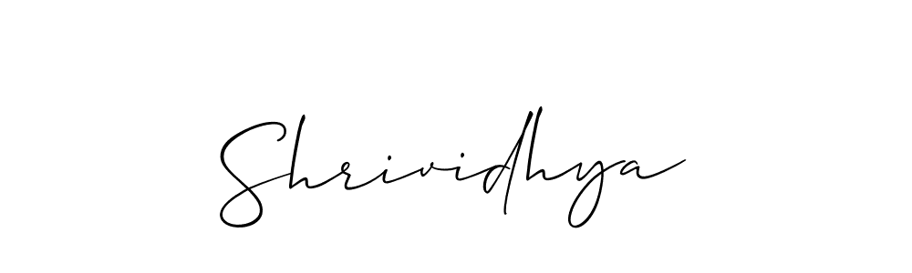 How to make Shrividhya signature? Allison_Script is a professional autograph style. Create handwritten signature for Shrividhya name. Shrividhya signature style 2 images and pictures png