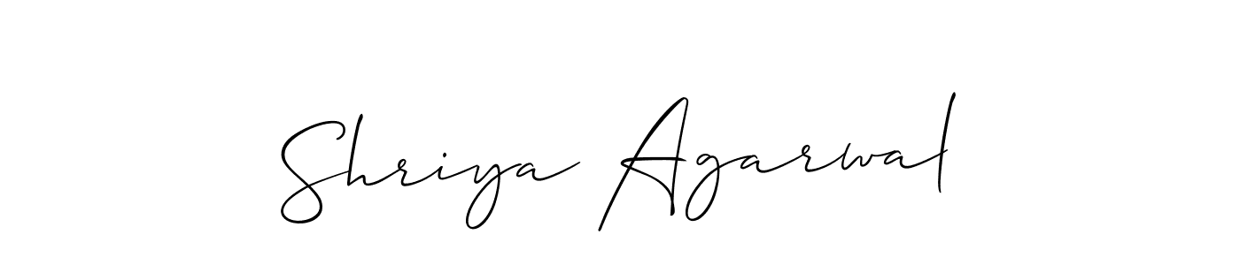 Allison_Script is a professional signature style that is perfect for those who want to add a touch of class to their signature. It is also a great choice for those who want to make their signature more unique. Get Shriya Agarwal name to fancy signature for free. Shriya Agarwal signature style 2 images and pictures png
