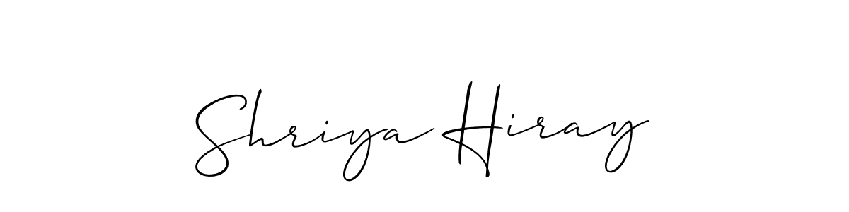 Create a beautiful signature design for name Shriya Hiray. With this signature (Allison_Script) fonts, you can make a handwritten signature for free. Shriya Hiray signature style 2 images and pictures png