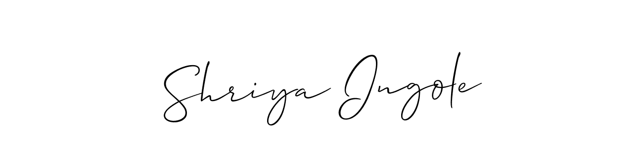 The best way (Allison_Script) to make a short signature is to pick only two or three words in your name. The name Shriya Ingole include a total of six letters. For converting this name. Shriya Ingole signature style 2 images and pictures png