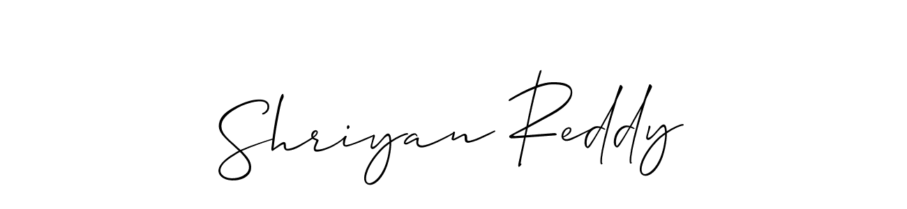 The best way (Allison_Script) to make a short signature is to pick only two or three words in your name. The name Shriyan Reddy include a total of six letters. For converting this name. Shriyan Reddy signature style 2 images and pictures png