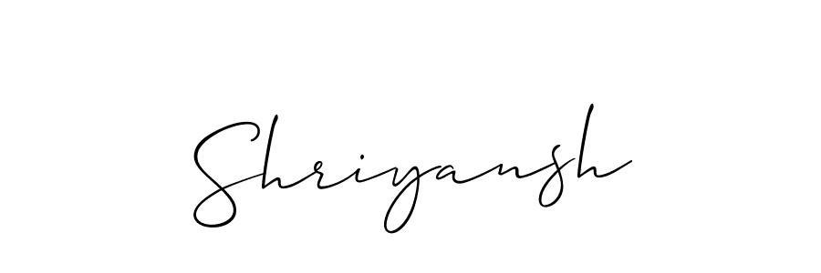Use a signature maker to create a handwritten signature online. With this signature software, you can design (Allison_Script) your own signature for name Shriyansh. Shriyansh signature style 2 images and pictures png