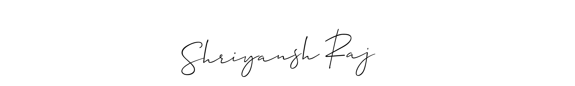 Also we have Shriyansh Raj ❤️ name is the best signature style. Create professional handwritten signature collection using Allison_Script autograph style. Shriyansh Raj ❤️ signature style 2 images and pictures png