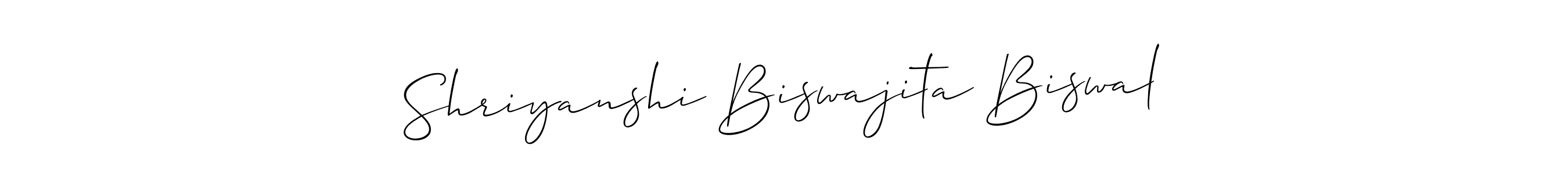 The best way (Allison_Script) to make a short signature is to pick only two or three words in your name. The name Shriyanshi Biswajita Biswal include a total of six letters. For converting this name. Shriyanshi Biswajita Biswal signature style 2 images and pictures png