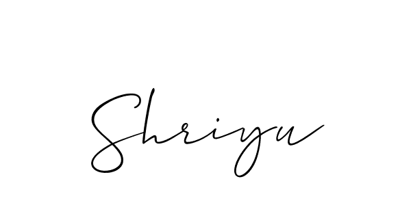 Create a beautiful signature design for name Shriyu. With this signature (Allison_Script) fonts, you can make a handwritten signature for free. Shriyu signature style 2 images and pictures png