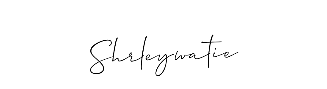 Allison_Script is a professional signature style that is perfect for those who want to add a touch of class to their signature. It is also a great choice for those who want to make their signature more unique. Get Shrleywatie name to fancy signature for free. Shrleywatie signature style 2 images and pictures png