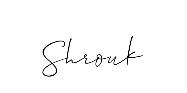 Use a signature maker to create a handwritten signature online. With this signature software, you can design (Allison_Script) your own signature for name Shrouk. Shrouk signature style 2 images and pictures png