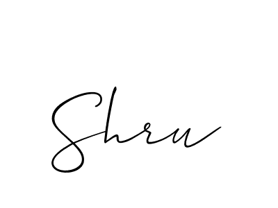 Design your own signature with our free online signature maker. With this signature software, you can create a handwritten (Allison_Script) signature for name Shru. Shru signature style 2 images and pictures png