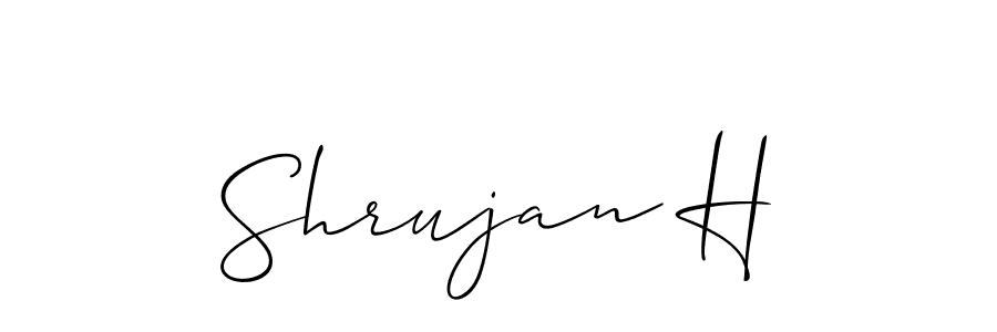Also You can easily find your signature by using the search form. We will create Shrujan H name handwritten signature images for you free of cost using Allison_Script sign style. Shrujan H signature style 2 images and pictures png