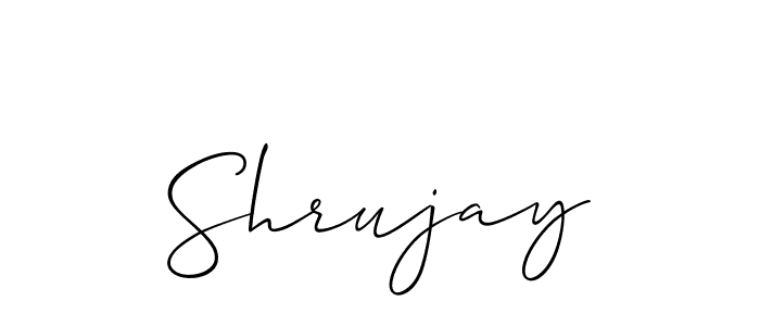 Shrujay stylish signature style. Best Handwritten Sign (Allison_Script) for my name. Handwritten Signature Collection Ideas for my name Shrujay. Shrujay signature style 2 images and pictures png